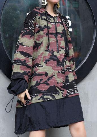 Organic Prints Hooded Cotton Tunics Patchwork Cotton Fall Dress