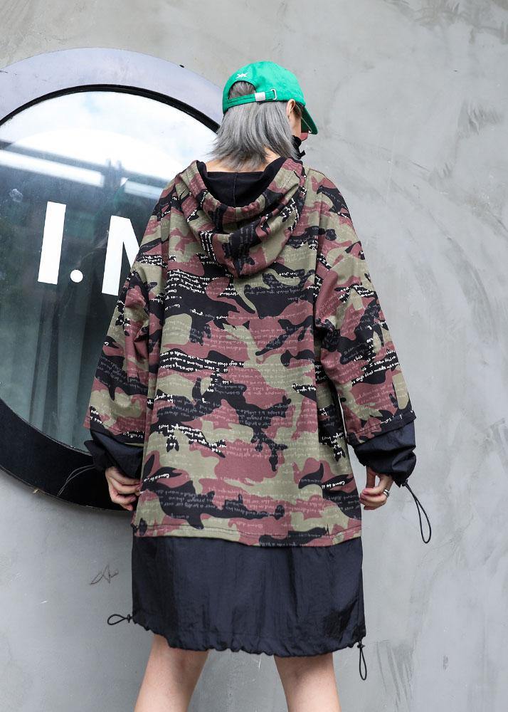 Organic Prints Hooded Cotton Tunics Patchwork Cotton Fall Dress
