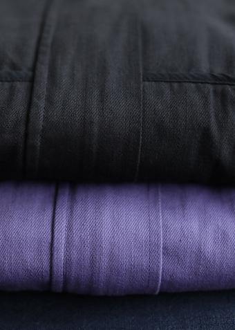 Organic Stand Collar Patchwork Fine Clothes Black Outwears