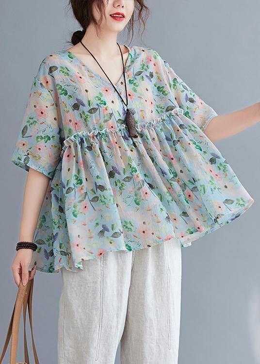 Organic V Neck Ruffles Summer Tops Ideas Blouse