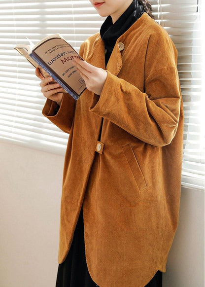 Organic Yellow Tunic Coats Photography Button Coat