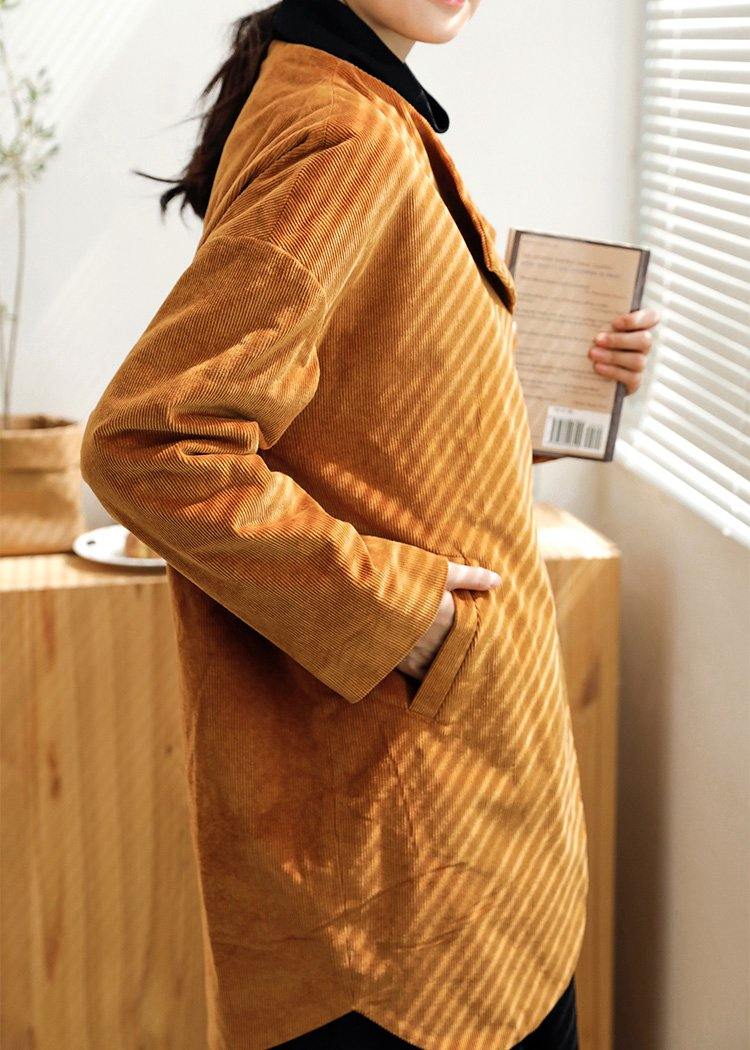 Organic Yellow Tunic Coats Photography Button Coat