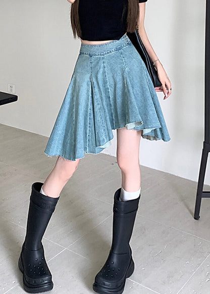 Original Design Blue High Waist Denim Skirts Summer