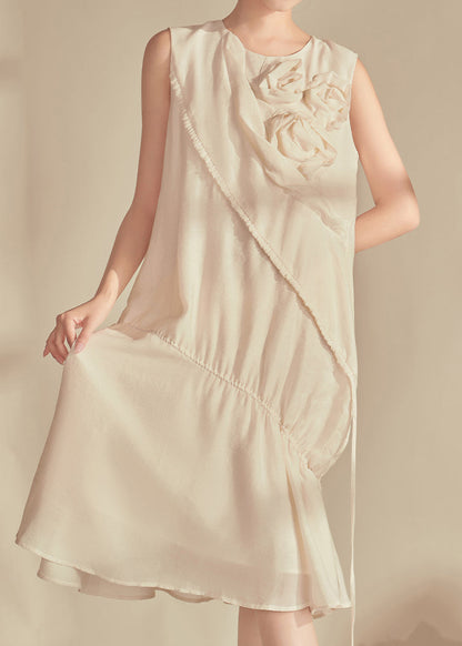 Original Design Champagne O-neck Patchwork Long Dresses Sleeveless