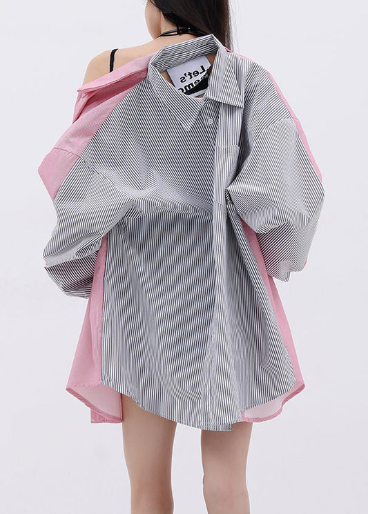 Original Design Colorblock Wear On Both Sides Cotton Shirts Fall