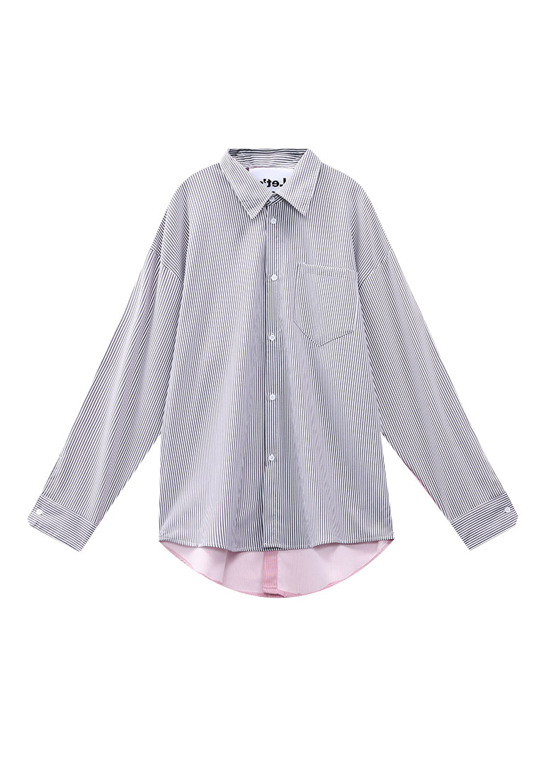 Original Design Colorblock Wear On Both Sides Cotton Shirts Fall