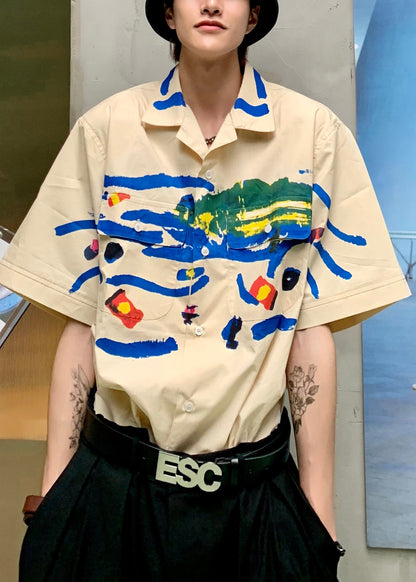 Original Design Graffiti Loose Shirts Short Sleeve