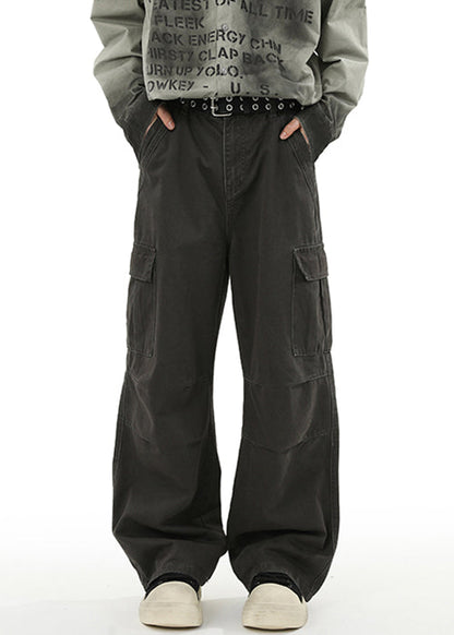 Original Design Green Pockets High Waist Denim Pants Spring