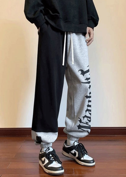 Original Design Khaki Asymmetrical Elastic Waist Cotton Pants Spring