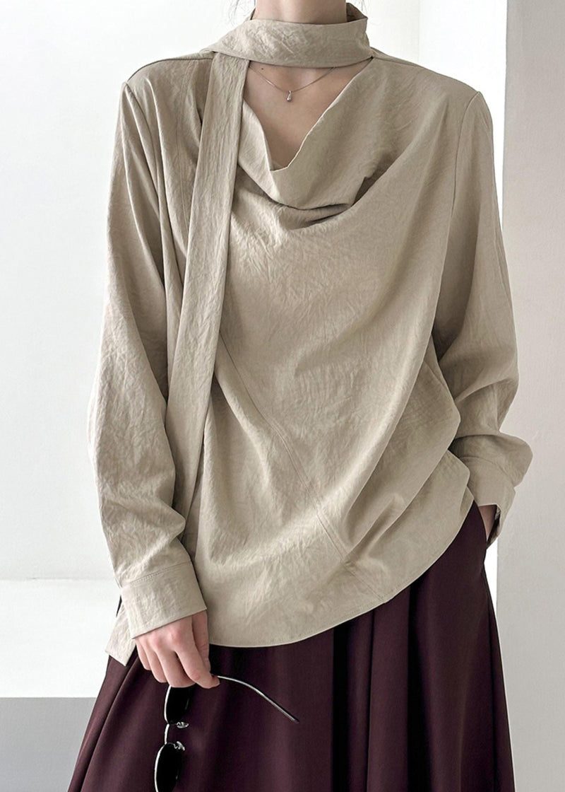 Original Design Khaki Ribbon Top Spring