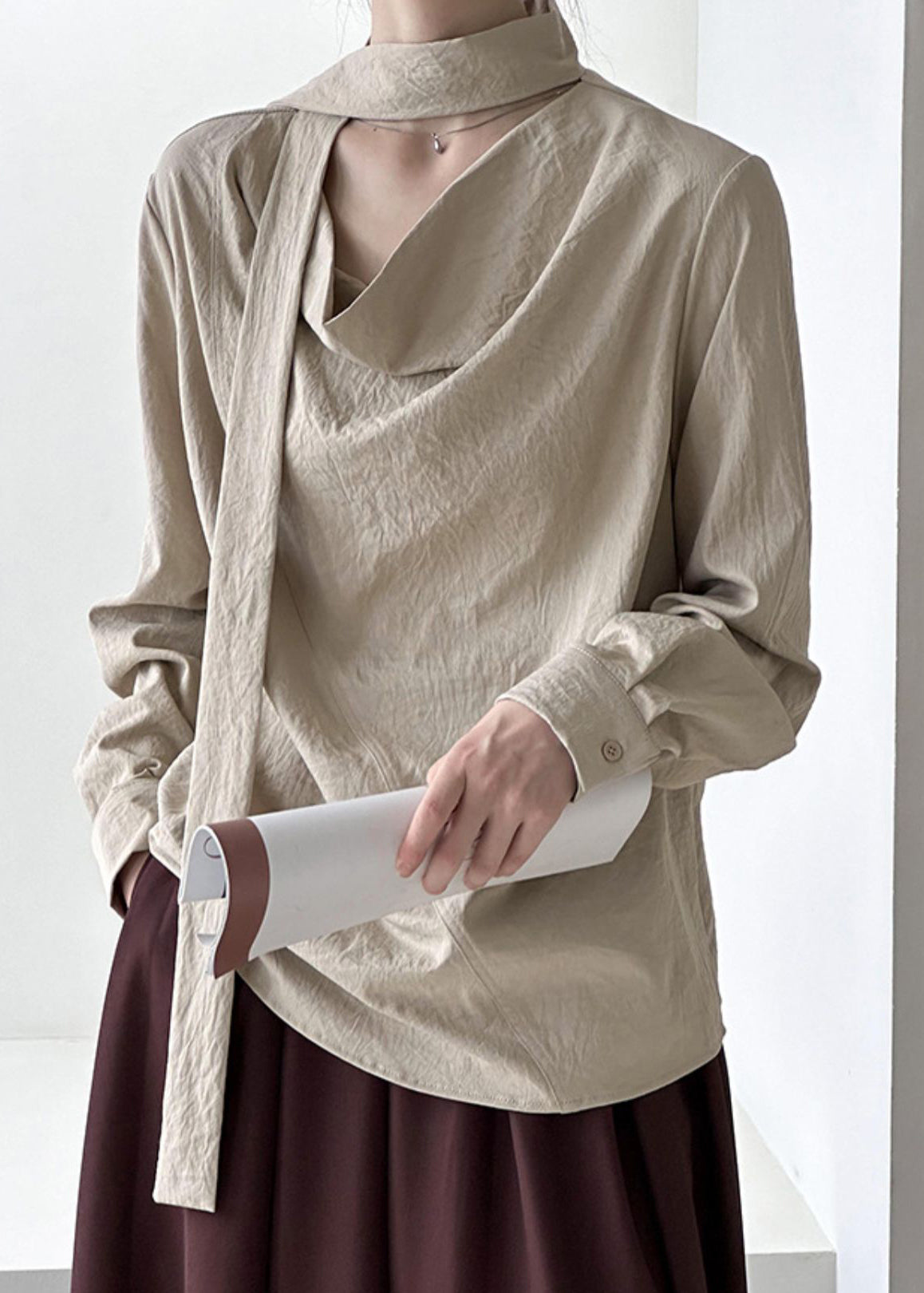 Original Design Khaki Ribbon Solid Top Spring