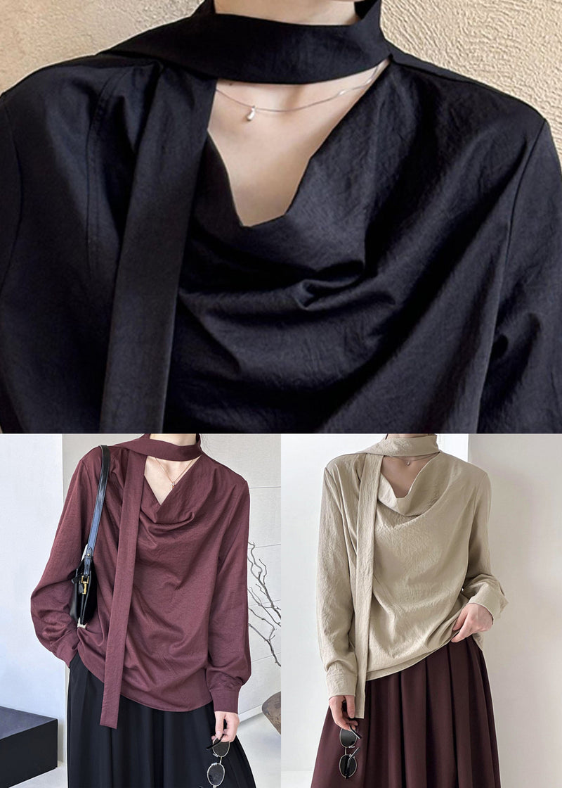 Original Design Khaki Ribbon Top Spring