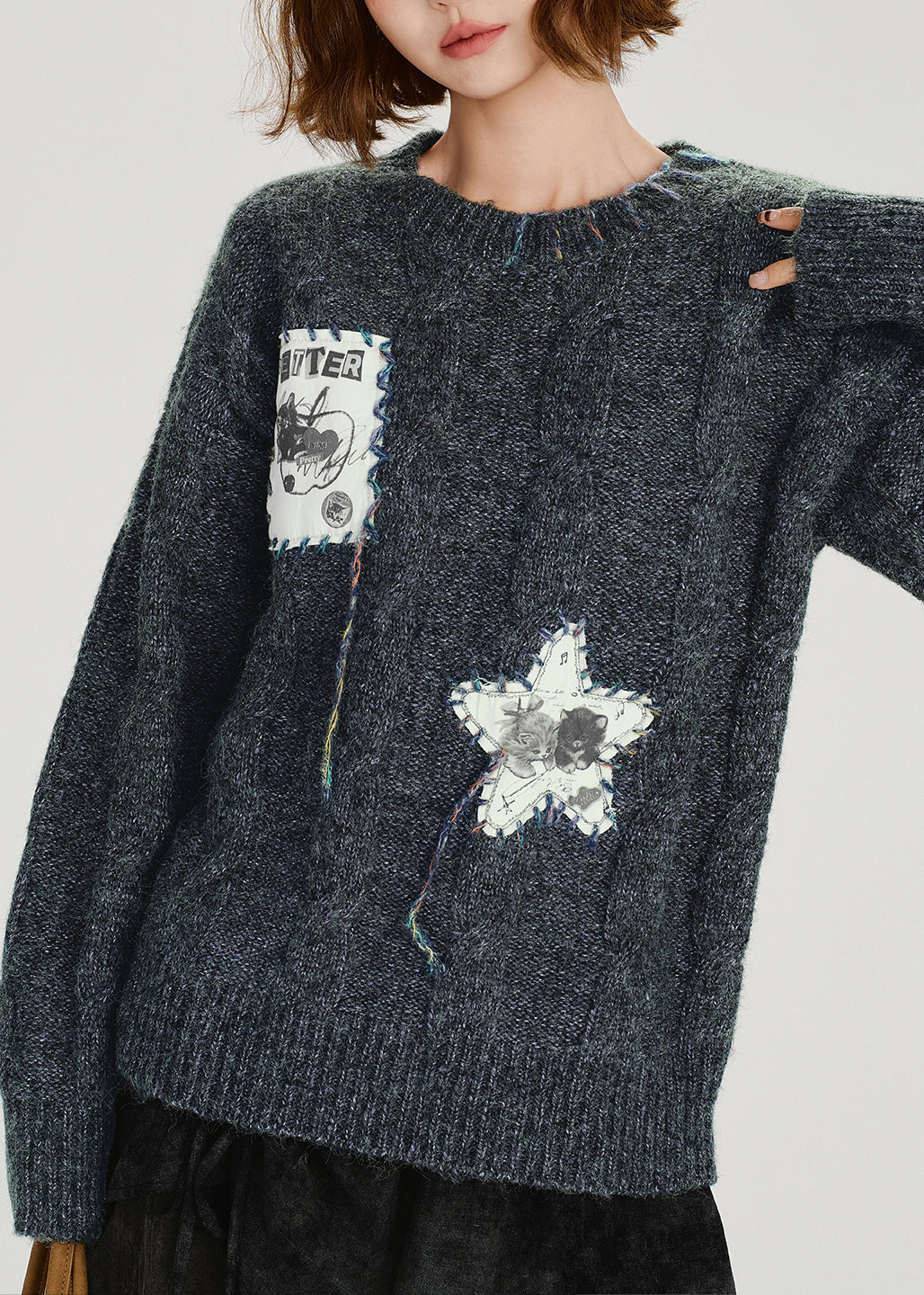 Original Design O-neck Thick Knit Sweaters Winter