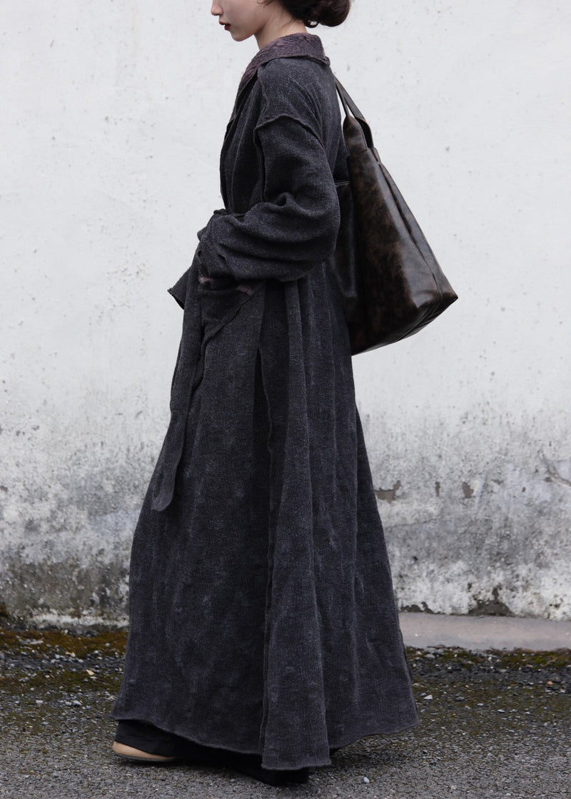 Original Design Ruffled Pockets Patchwork Wear on Both Sides Cotton Trench Spring