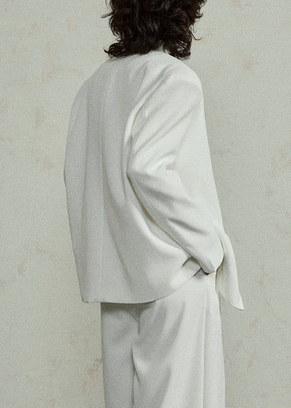 Original Design White Spandex Coat Fall