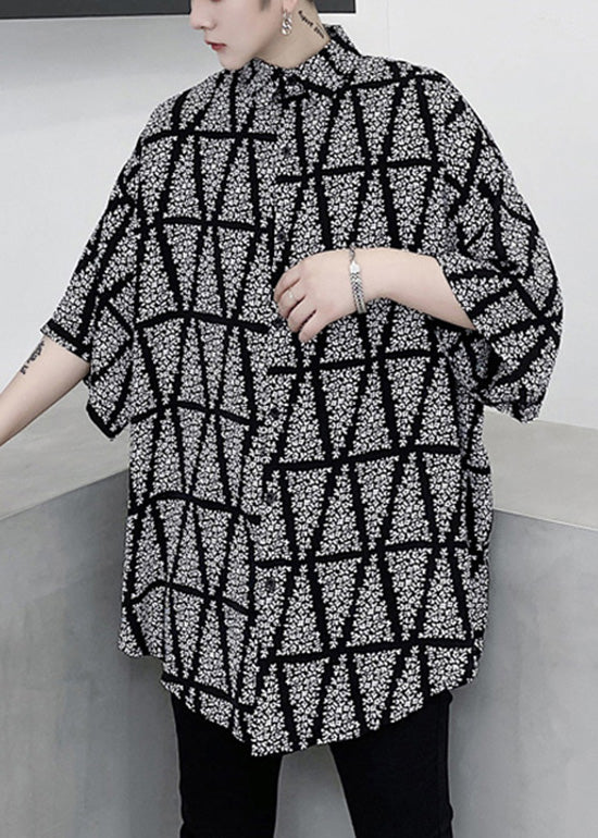 Original Design White Geometric Striped Shirts Summer