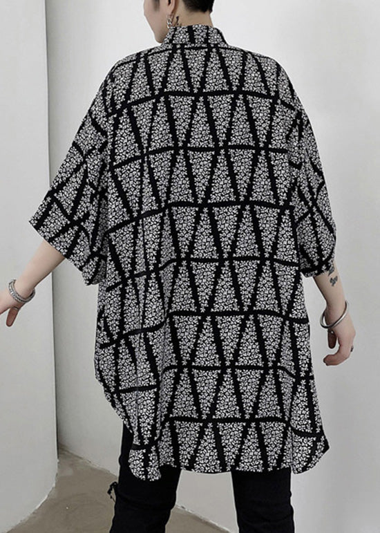 Original Design White Geometric Striped Shirts Summer