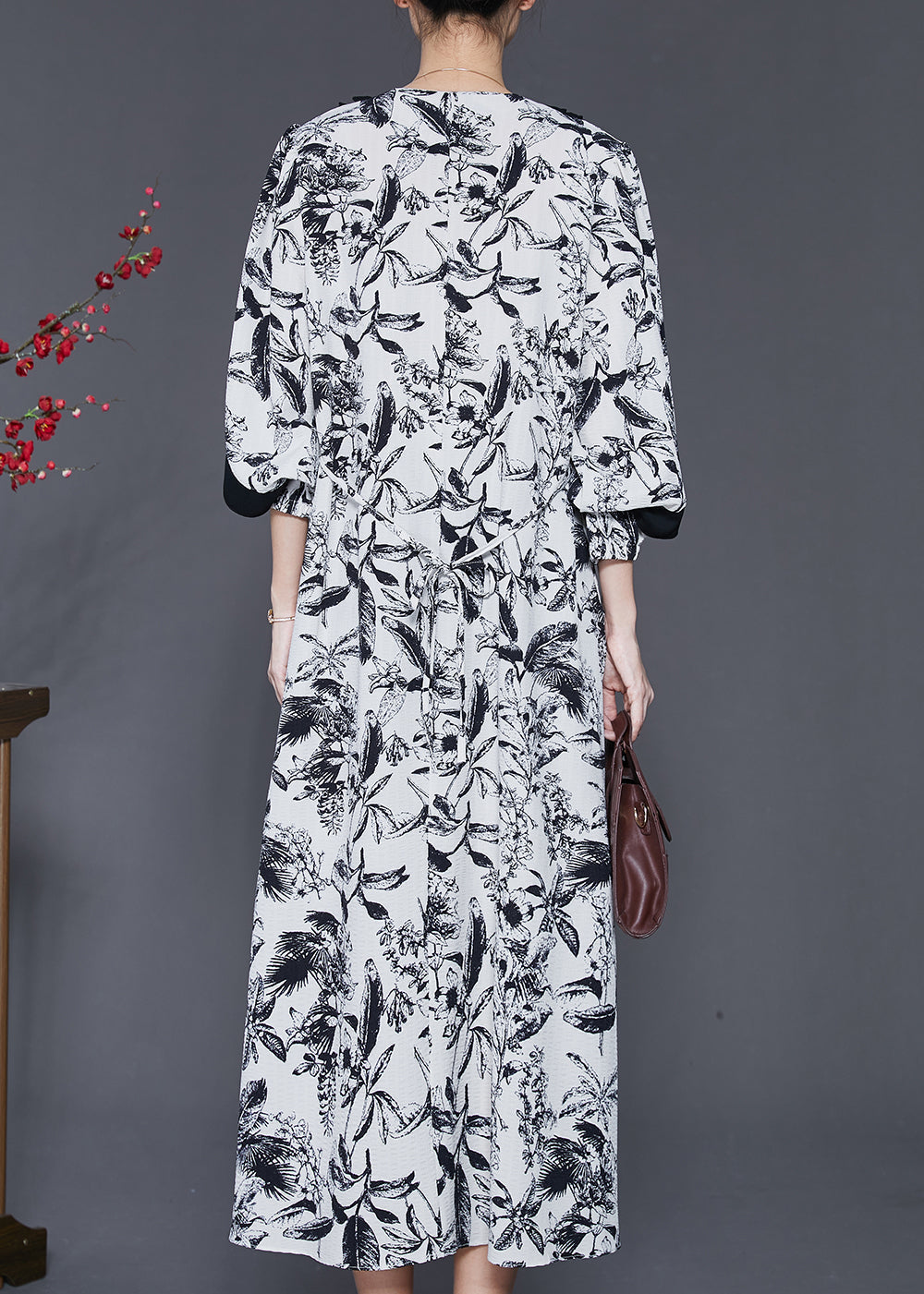 Original Design White Oversized Ink and Wash Cotton Dress Spring