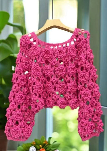 Original Rose Hollow Out Knit Sweaters Spring