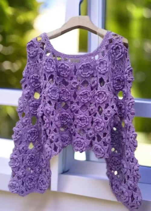 Original Rose Hollow Out Knit Sweaters Spring