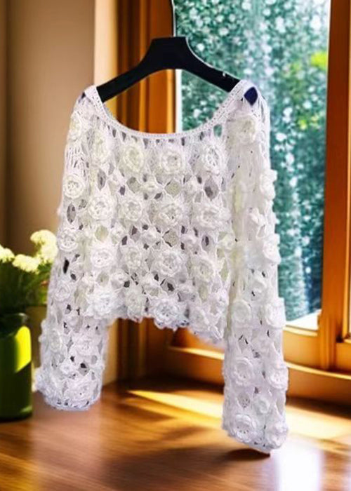 Original Rose Hollow Out Knit Sweaters Spring