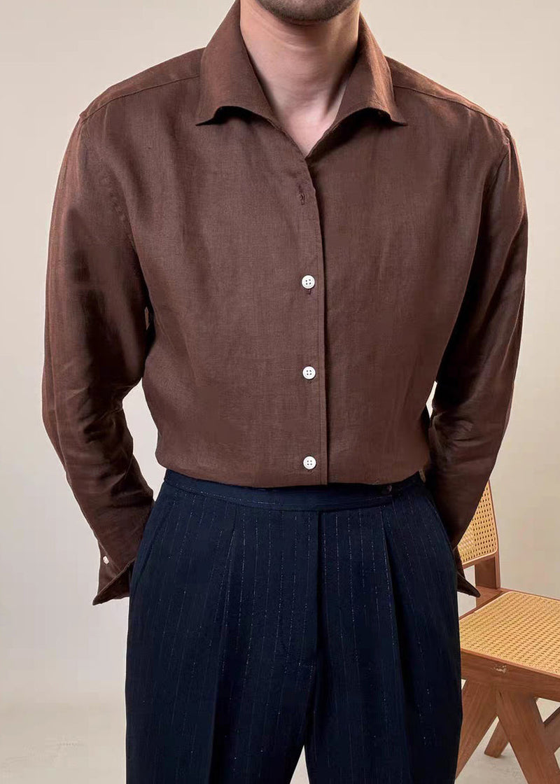 Original White Peter Pan Collar Button Linen Shirt Fall
