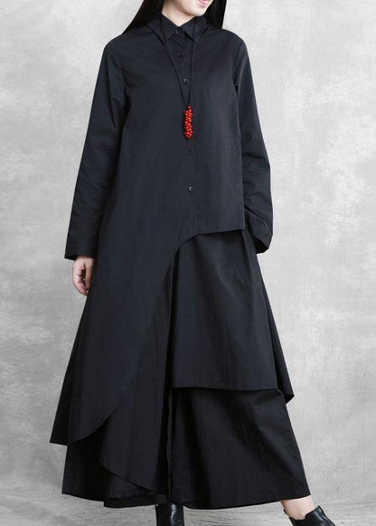 Original Designer Style Black Suit Female Autumn New Irregular Personality Two-piece Suit