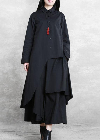 Original Designer Style Black Suit Female Autumn New Irregular Personality Two-piece Suit