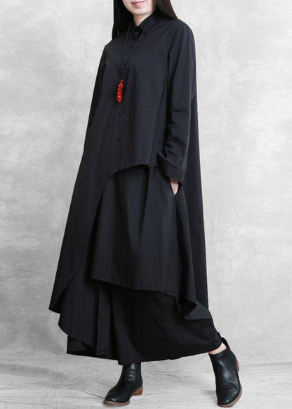 Original Designer Style Black Suit Female Autumn New Irregular Personality Two-piece Suit