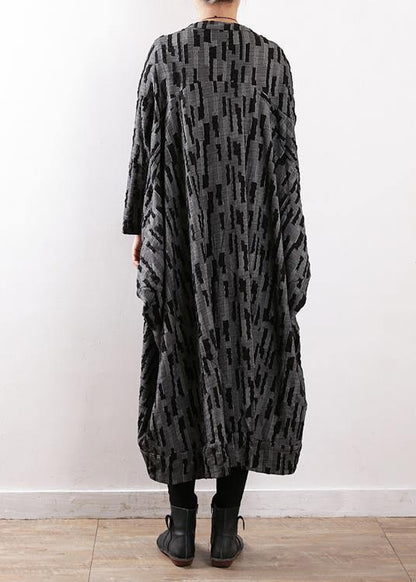 Original Gray Temperament Windbreaker With Irregular Mid-length Literary Style and Style Zen Accidental Set