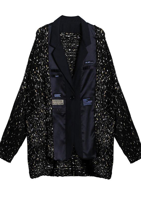 Oversize Knit Outwear Fall Chocolate Patchwork Pockets Knitted Outwear