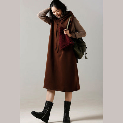 Oversized Sweater Dress Outfit Hooded Khaki Ugly Knitted Tops Hooded