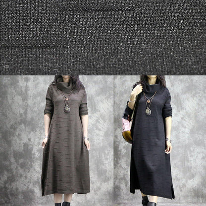 Oversized Black Sweater Dresses Diy High Neck Ugly Fall Knitwear