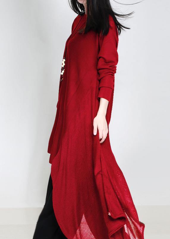 Oversized Blue Sweater Wardrobes Asymmetric Daily O Neck Sweater Dress