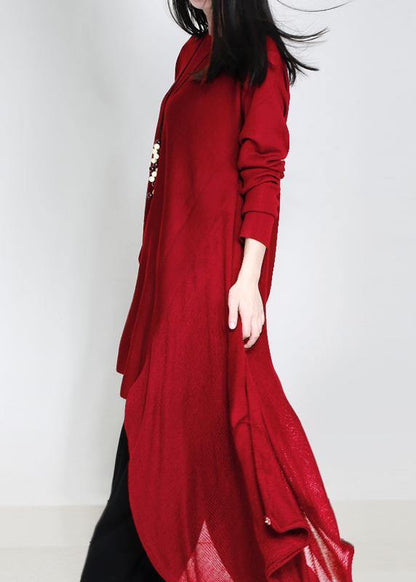 Oversized Blue Sweater Wardrobes Asymmetric Daily O Neck Sweater Dress