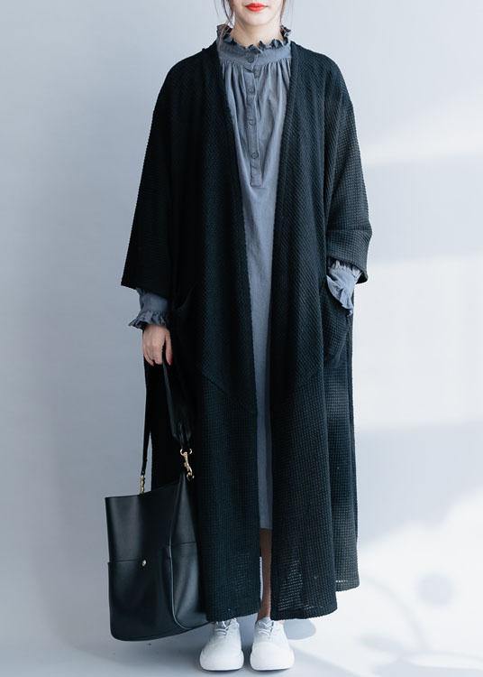 Oversized Fall Sweaters Clothing Black Big Hem Knitted Outwear