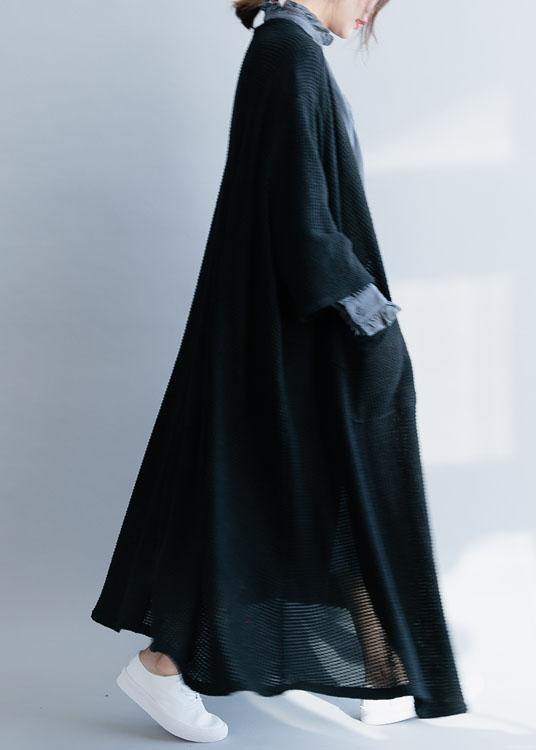 Oversized Fall Sweaters Clothing Black Big Hem Knitted Outwear