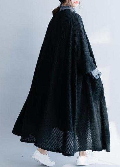 Oversized Fall Sweaters Clothing Black Big Hem Knitted Outwear