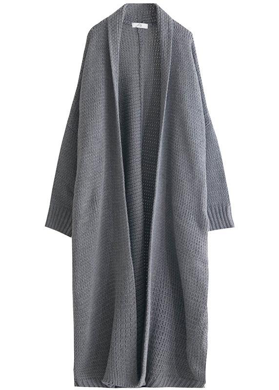 Oversized Fall Sweaters Clothing Gray Batwing Sleeve Knit Cardigans