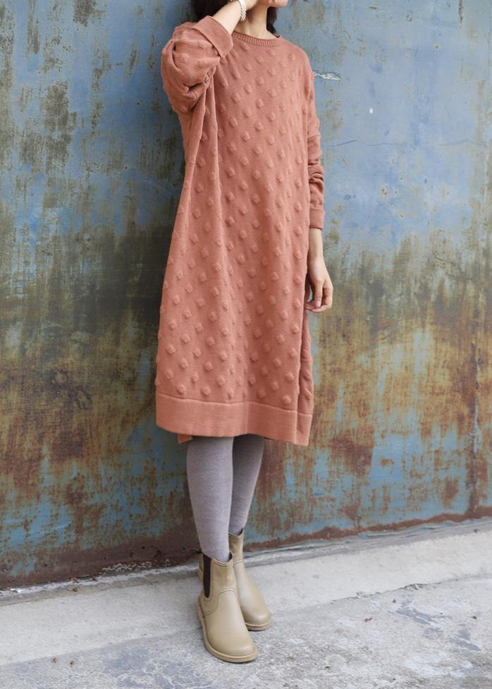 Oversized Pink Sweater Outfits Quotes Side Open Largo Winter Knit Dress