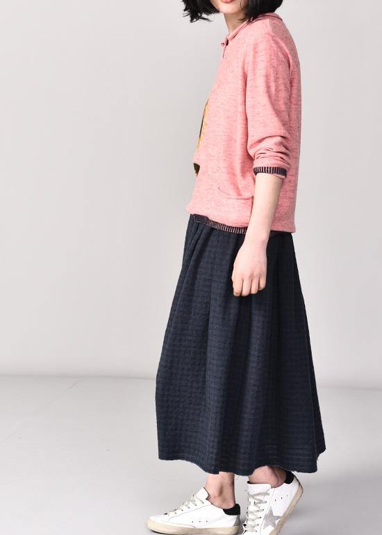 Oversized Pink Prints Knitted T Shirt Fall Long Sleeve Knitwear V Neck