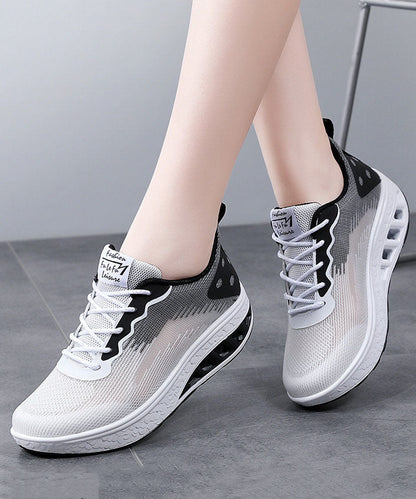 Pink Blue Platform Breathable Mesh Flats Shoes Cross Strap