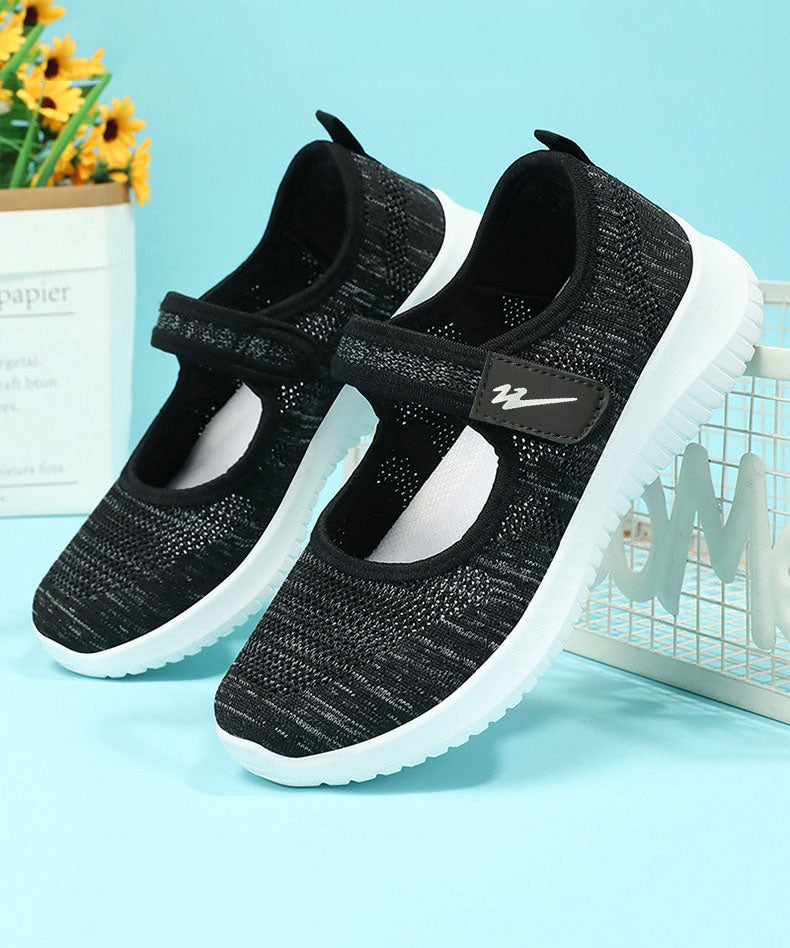 Pink Breathable Mesh Flat Shoes Buckle Strap
