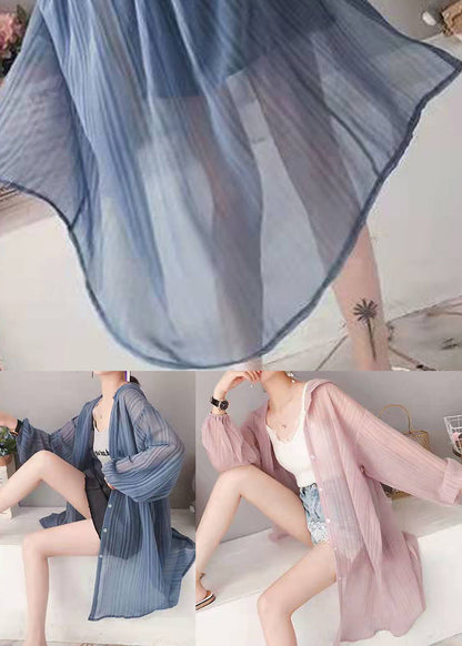 Pink Button Silk Cardigan Long Sleeve