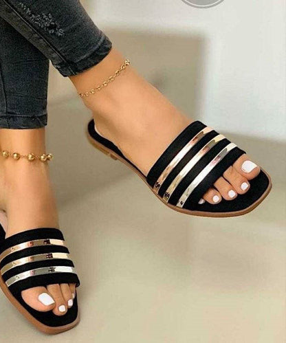 Pink Faux Leather Splicing Peep Toe Beach Slide Sandals