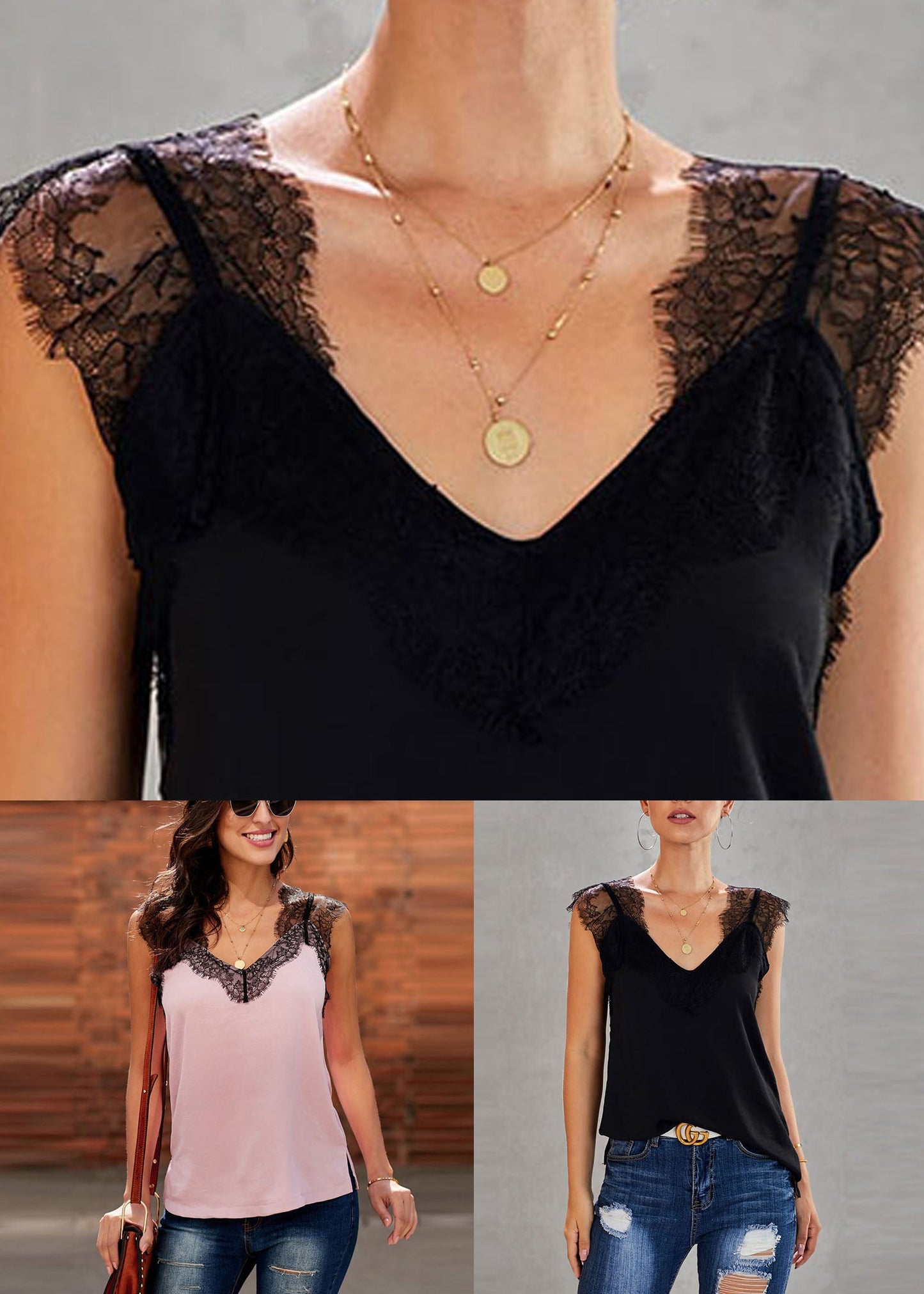 Pink O-neck Loose T Shirts Sleeveless