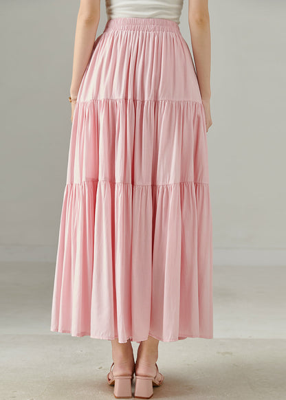 Pink Patchwork Cotton a Line Skirts Exra Large Hem Spring