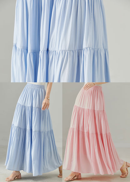 Pink Patchwork Cotton a Line Skirts Exra Large Hem Spring
