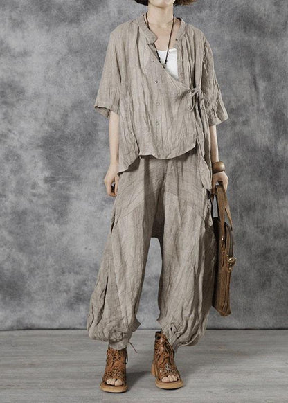 Apricot Pockets Patchwork Fall Pants