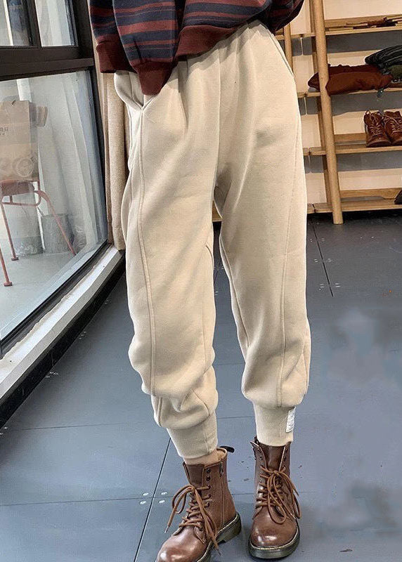 Apricot Pockets Warm Fleece Pants Winter